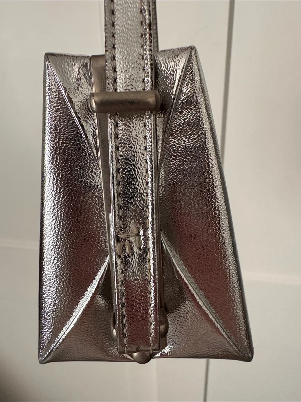 Vintage Metallic Silver Evening Top-Handle Bag - Picture 6 of 10